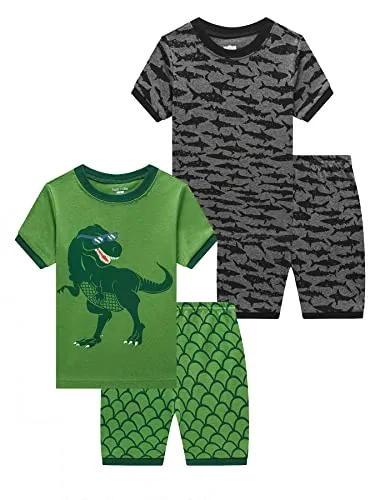 Dinosaur Short Sleeve Pajama Set, Green