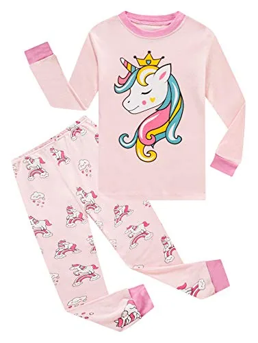 Unicorn Long Sleeve Pajama Set, Pink (size 12)