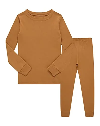 Solid Long Sleeve Pajama Set, Yellow