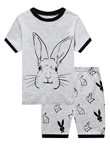 Easter Short Sleeve Pajama Set, Grey