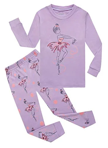 Ballet Long Sleeve Pajama Set, Purple