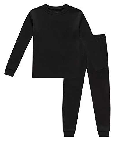 Solid Pajama Set, Black (size 2)