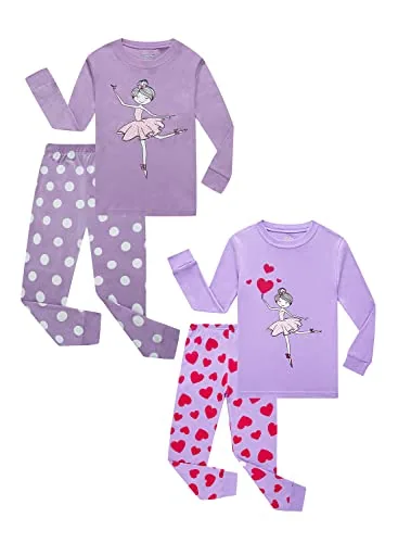 Long Sleeve Pajama Set, Purple (size 7)
