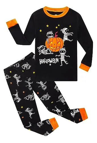 Halloween Long Sleeve Pajama Set, Black (size 6)